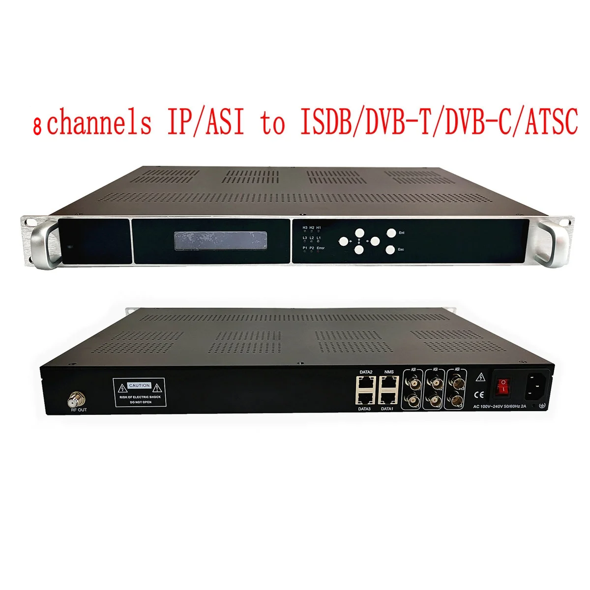 8 16 24 32 channel IP to RF ASI to RF Cable TV front-end equipment DVB-T ISDBT DVB-C ATSC modulator