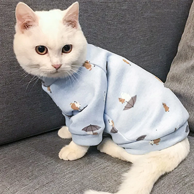 Blue Totoro Костюм для кошек с принтом кролика, мягкая толстовка Kedi Katten, весенне-летняя одежда для кошек, костюм mascotas ropa para gato - Цвет: Blue Totoro