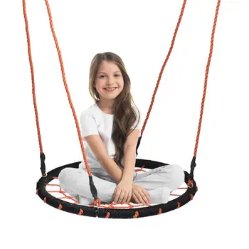 

Outdoor Indoor Children Swing 60cm Saucer Rotate Tree Nest Swing Flying Rope Round Swing Kids Hanging Seat Toys