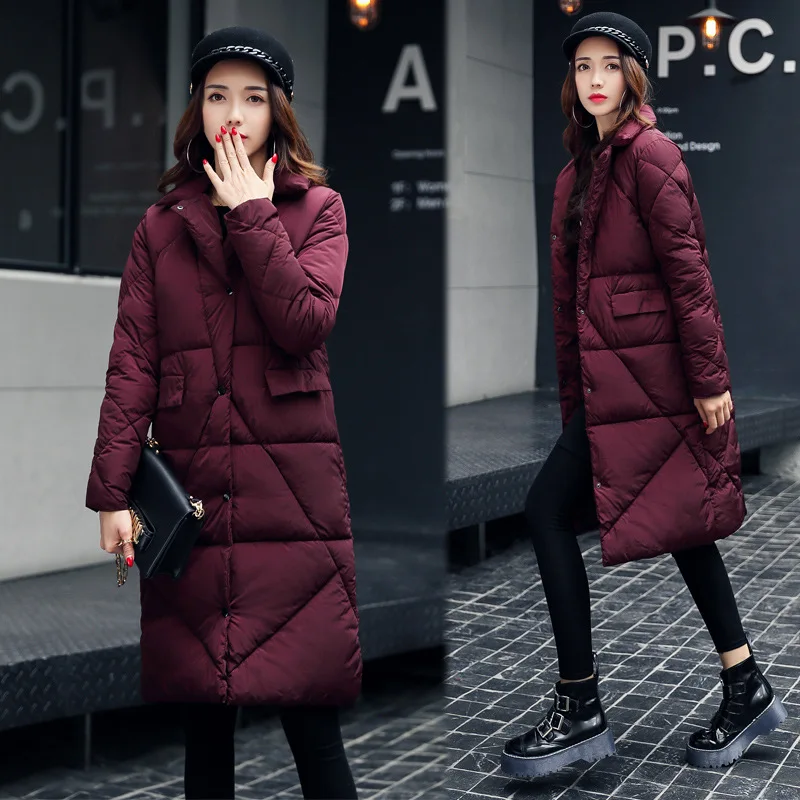 

2017 Autumn And Winter New Style Korean-style Thin Mid-length Slim Fit Slimming down Jacket Cotton-padded Clothes Suit Jacket Wo