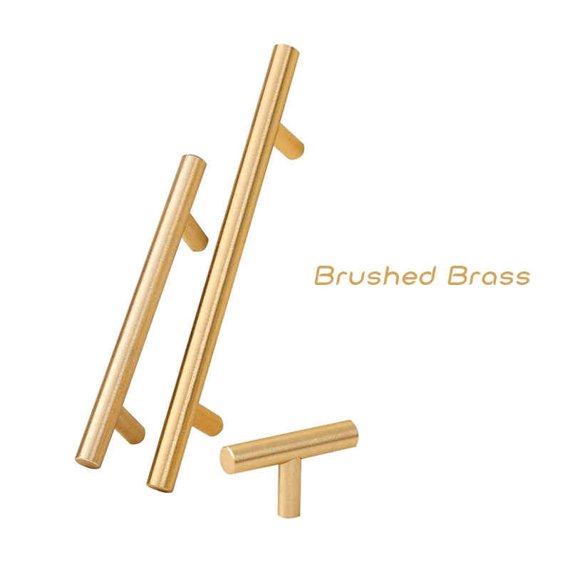 Никогда не ржавеет розового золота мебель, дверь, шкаф с выдвижными ручками 64 мм - Цвет: Brushed Brass