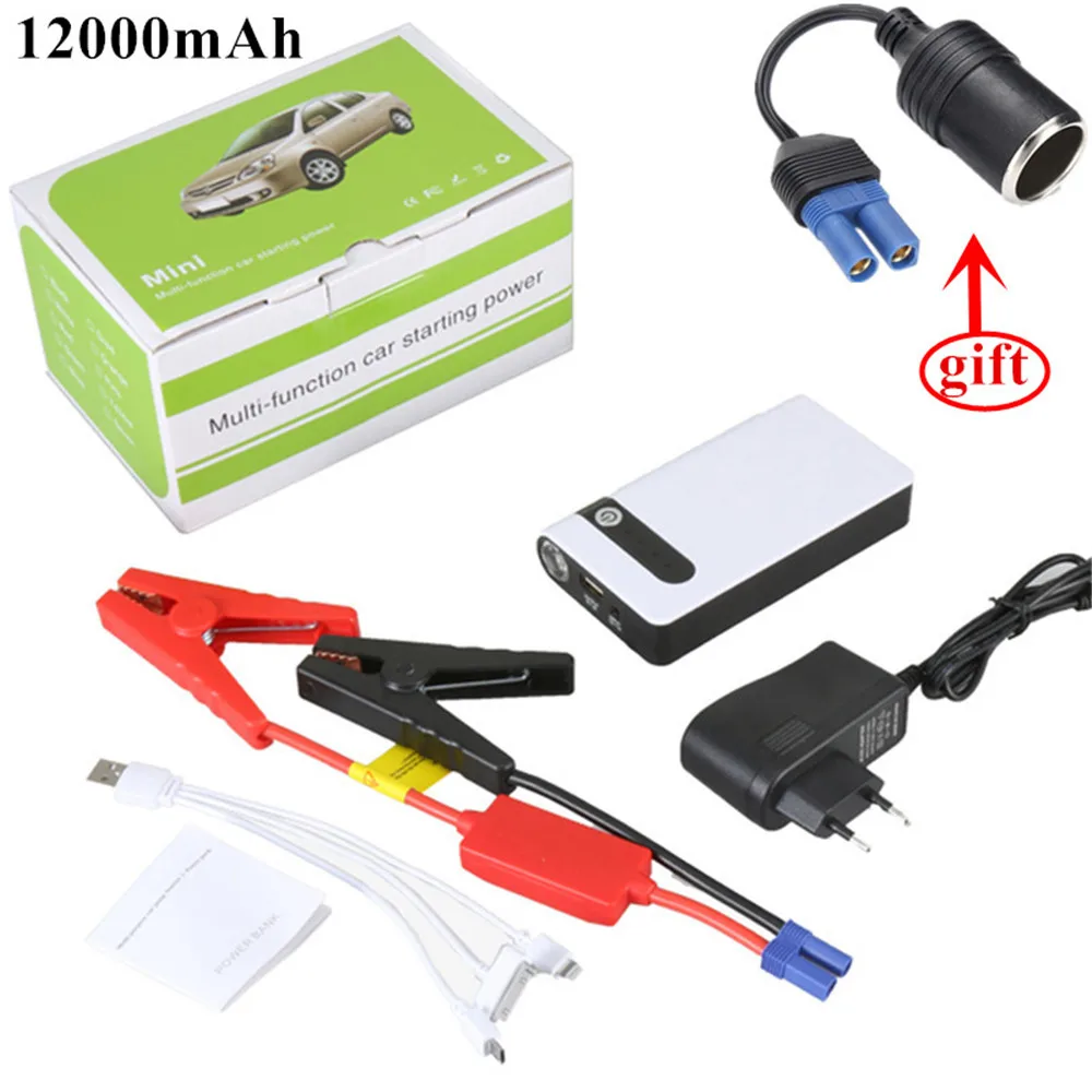 Многофункциональный 12000 мАч автомобильный стартер Power Bank 12В пусковое устройство