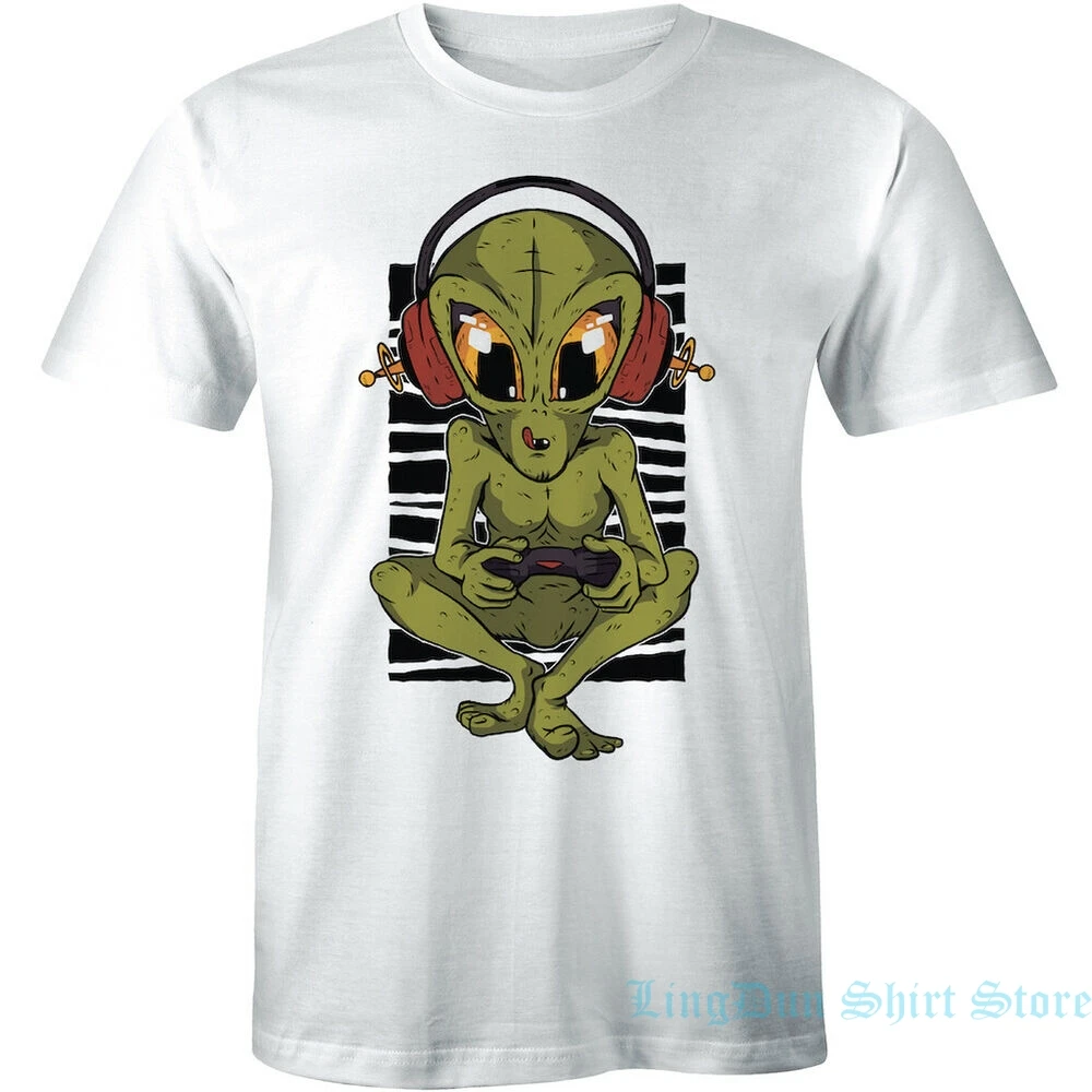 Футболка Alien DJ с музыкой забавная Милая музыкальная НЛО-зоной 51 футболка круглым