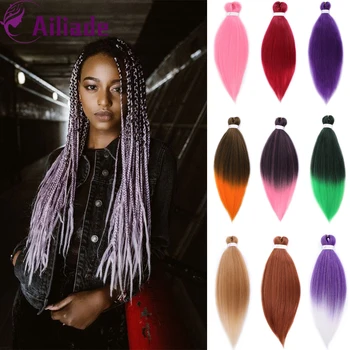 

AILIADE 26 Inch Synthetic Hair Jumbo Braiding Hair Extension Ombre Color Red Blue Purple Pink Golden Braids