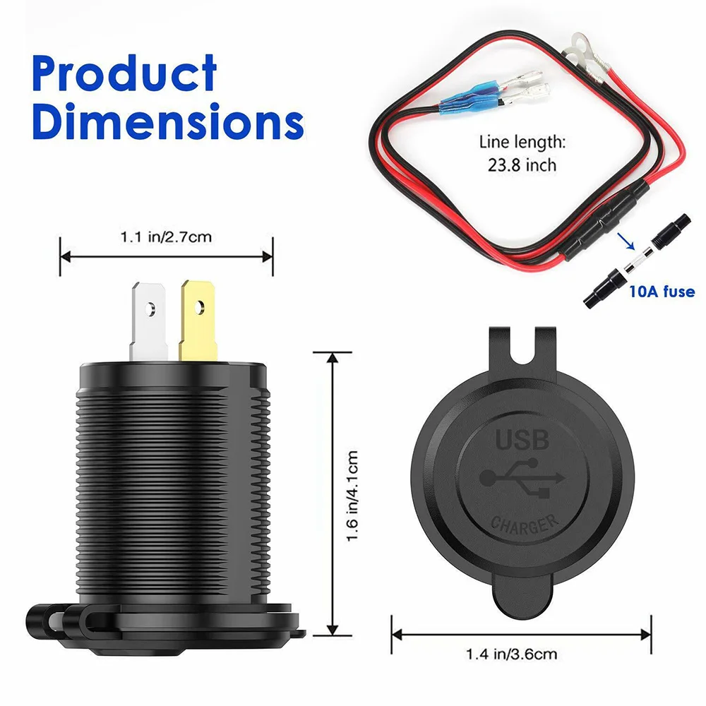 DC 12 V-24 V розетка для автомобильного прикуривателя с двумя Переходник USB для зарядки в машине 4.2A для телефона MP3 DVR аксессуары