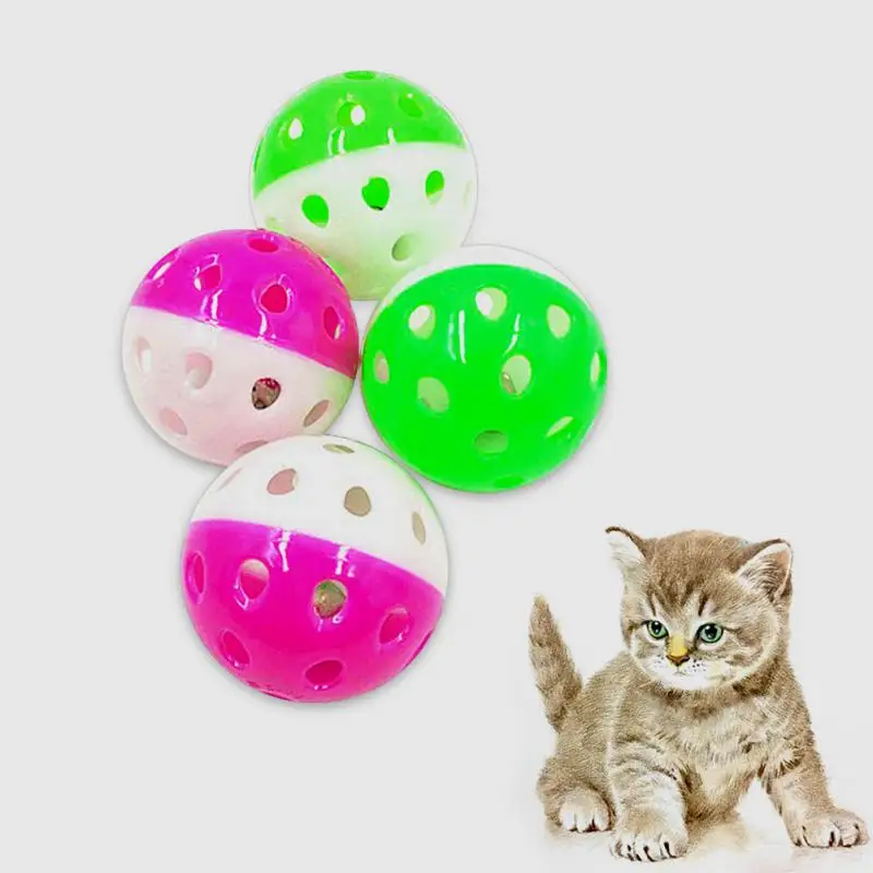 Cute Cat Toys Bell Colourful Cat Ball Toy With Jingle Bell Inside Kitten Toys Pet Teaser Funny Balls Cat Toys Pet Cat Supplies
