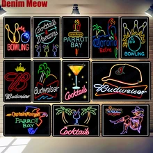 Parrot Bay доска Боулинг Корона винтажные металлические жестяные вывески бар паб кафе рекламный щит домашний декор плакат с коктейлем стены искусства стикер N313