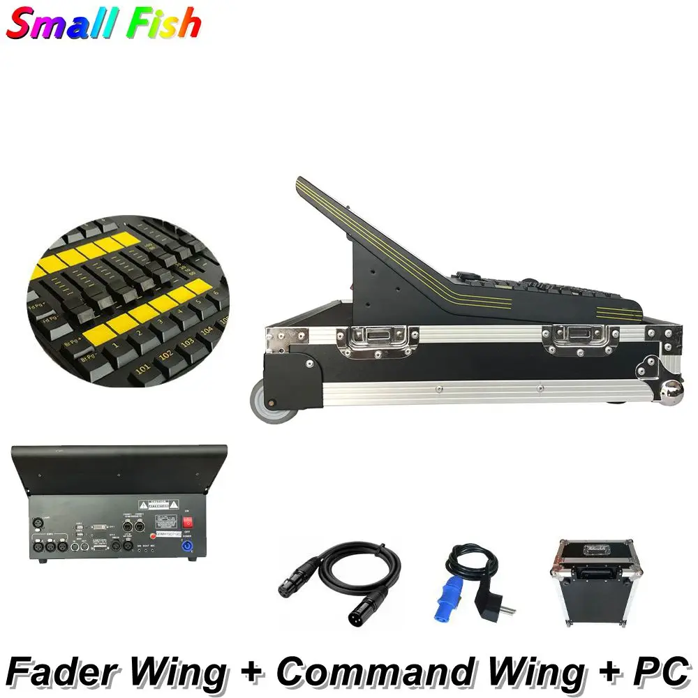 

DMX Console Fader Wing + Command Wing + PC Stage Effect Light Dj Equipment Mini Q0 Controller Moving Head Par LED Light Console