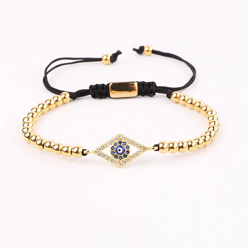 Jaravvi High Quantity Stainless Steel Beads CZ Eye Cross Charm Braided Macrame Friendship Bracelet Set Men - Image 6