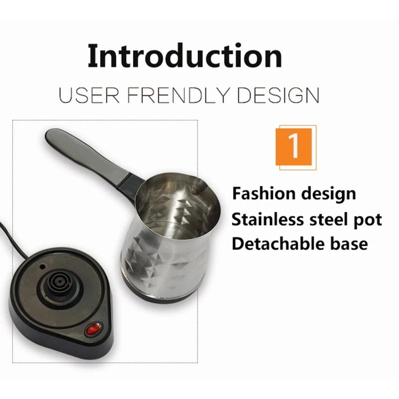 Electric Turkish Espresso Percolator Coffee Maker Pots EU Plug Kettle Home