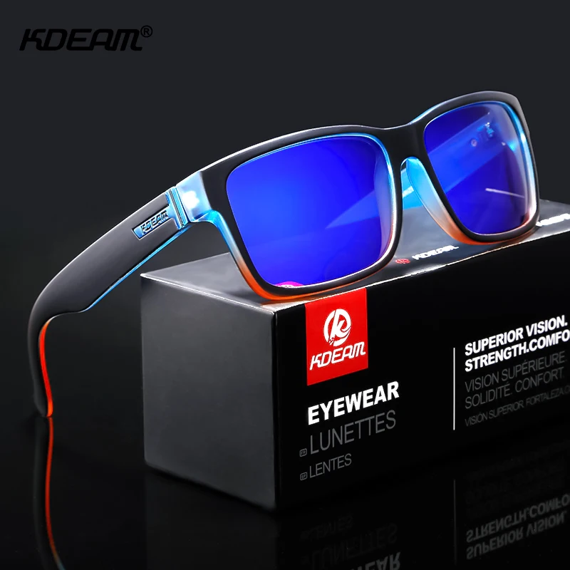 

KDEAM Revamp Of Sport Men Sunglasses Polarized Shockingly Colors Sun Glasses Outdoor Driving Photochromic Sunglass With Box 505
