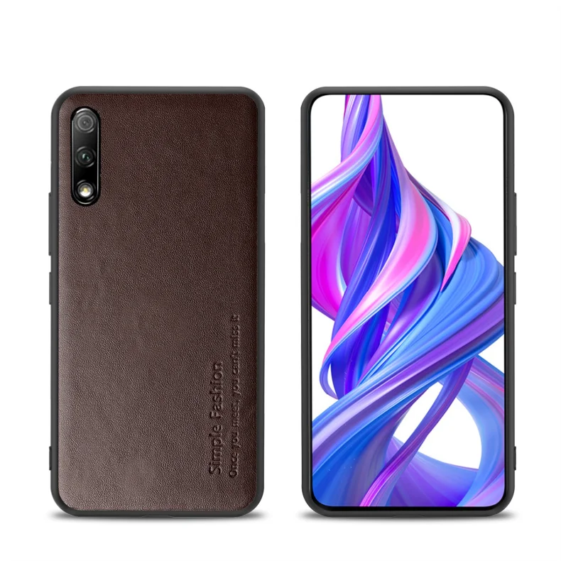 Простой Модный чехол для Honor 9X, чехол s, Ультратонкий чехол из натуральной кожи и силикона, ударопрочный чехол-накладка для huawei Honor 9X, сумки