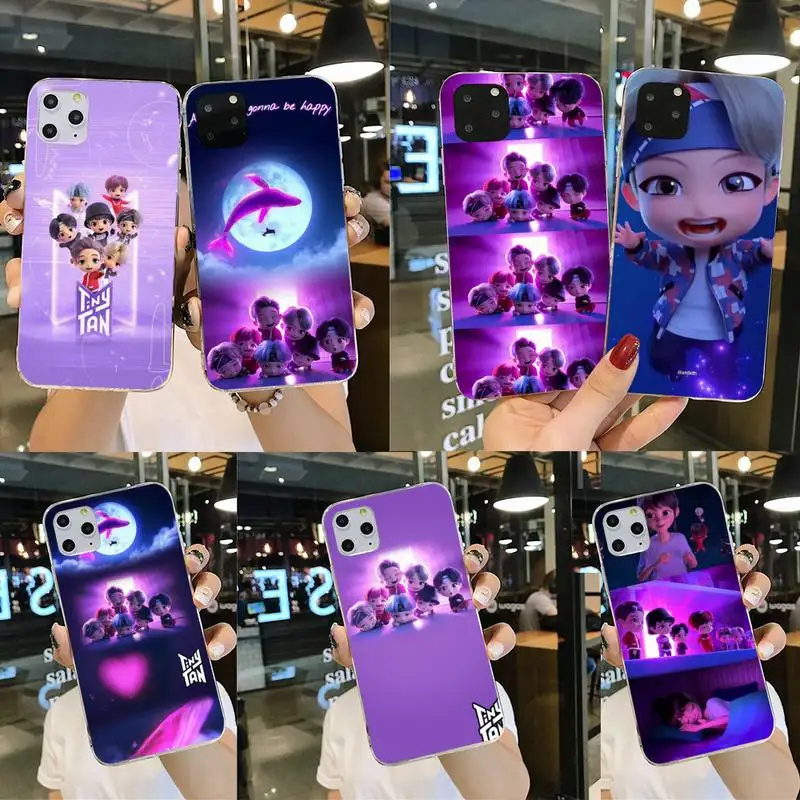 Hot Kpop Boys Phone Case For iphone 13 12 11 Pro Max Mini XS 8 7 Plus X SE 2020 XR Silicone Soft-BTS-cover | Мобильные телефоны и