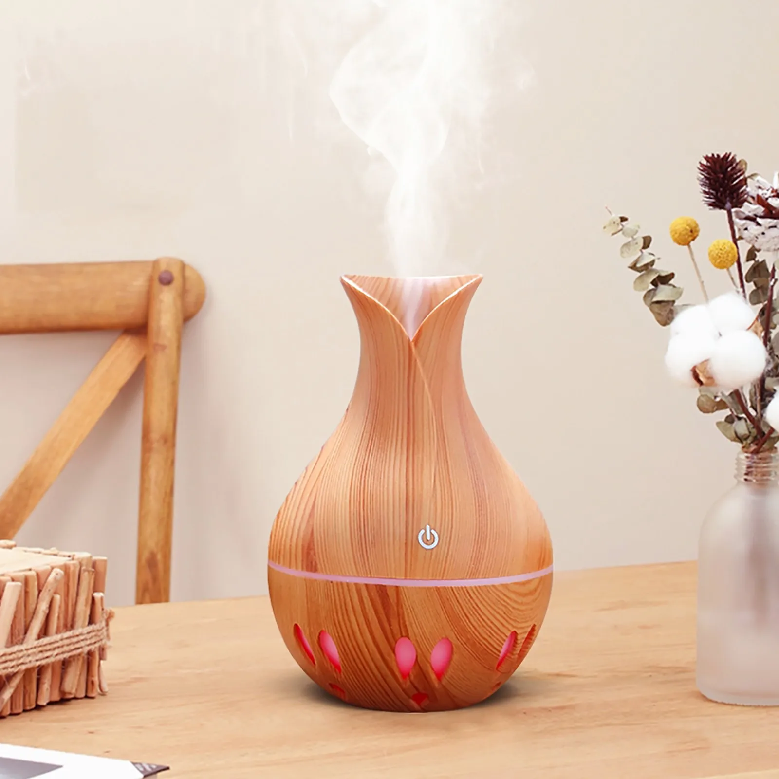 Wooden Grain USB Ultrasonic Aroma Humidifier Diffusers Office Home Fragrances 