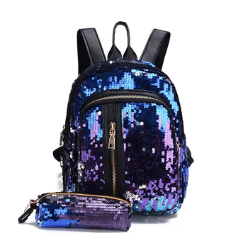 

Fashion Casual Women's Backpacks Soft Solid Large Capacity Women Travel School Back Pack 2020 Sequins Backpack for Female