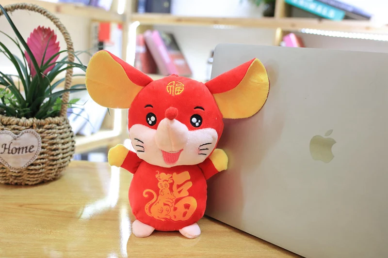 Год мышь год Kawaii Мини Китай Lucky Rat плюшевая мышь в Танг костюм мягкие игрушки китайский год вечерние украшения подарок