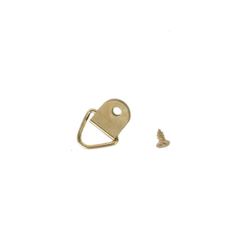 100 pieces Small D-Ring picture frame hangers Single Hole with Screws