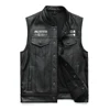 Classic Motorcycle Leather Vest Men100% Genuine Cowhide Skin Biker Leather Vest Moto Leather Waistcoat M436 ► Photo 3/6