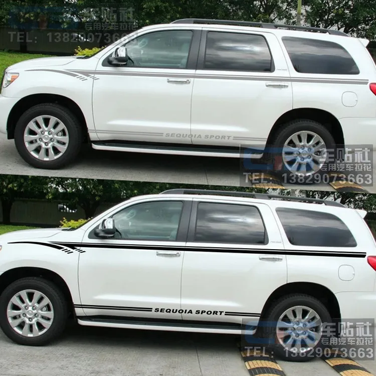 

Car stickers FOR Toyota SEQUOIA modified body waistline dedicated color strip side skirt stickers decorative stickers SEQUOIA
