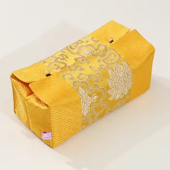 

Portable Pocket Travel Tissue Box Case Holder Patchwork Decorative Chinese Luxury SIlk Satin Napkin Paper Cover