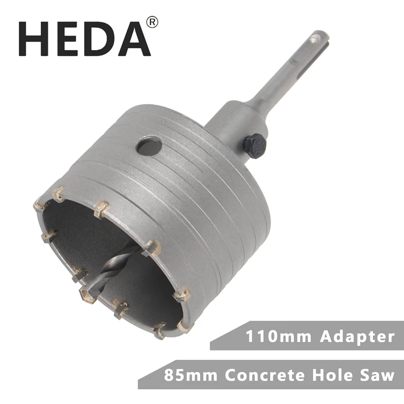 HEDA 85mm Concrete Tungsten Carbide Alloy Core Hole Saw SDS PLUS Electric Hollow Drill Bit Air Conditioning Pipe Cement Stone heda 45mm concrete tungsten carbide alloy core hole saw sds plus electric hollow drill bit air conditioning pipe cement stone