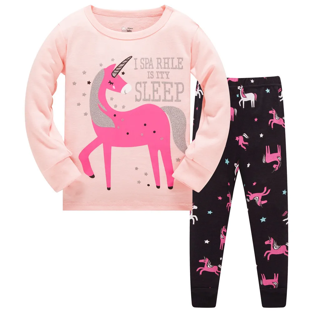 Домашняя одежда для сна для девочек; Детская Хлопковая пижама; комплект детской пижамы с длинными рукавами и героями мультфильмов; комплект повседневной пижамы для мальчиков - Цвет: Model  21