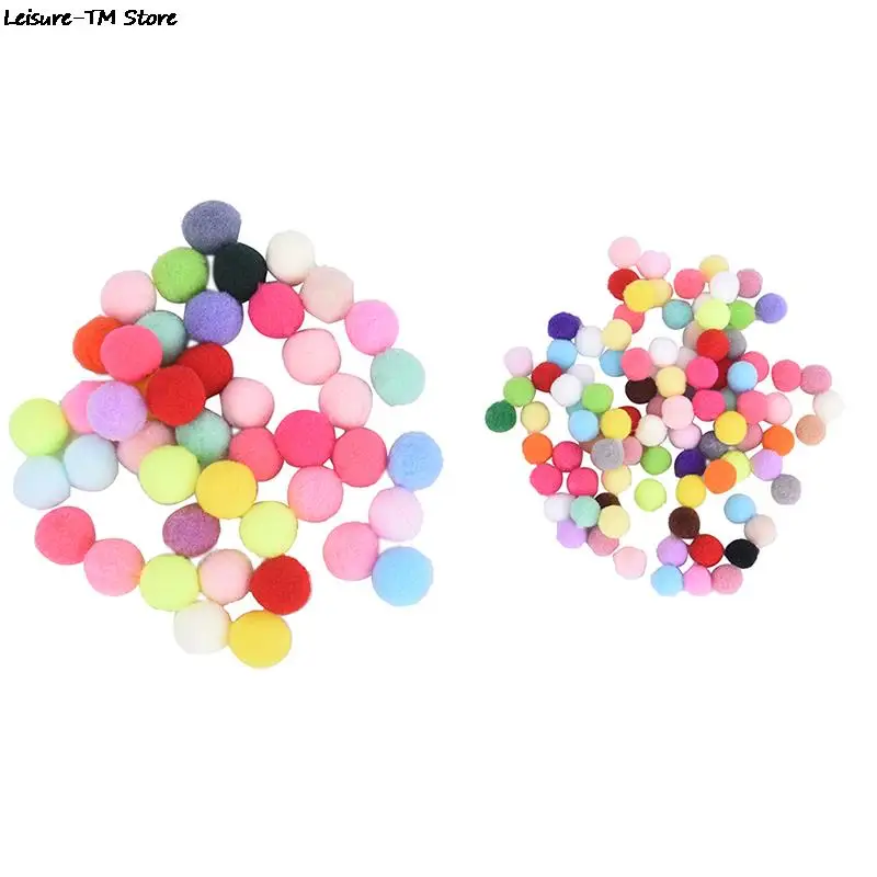 100Pcs 10/15/20mm DIY Soft Pompoms Balls Kids Toys Wedding Decoration Round Felt Balls Pom Poms Craft Sewing Accessories