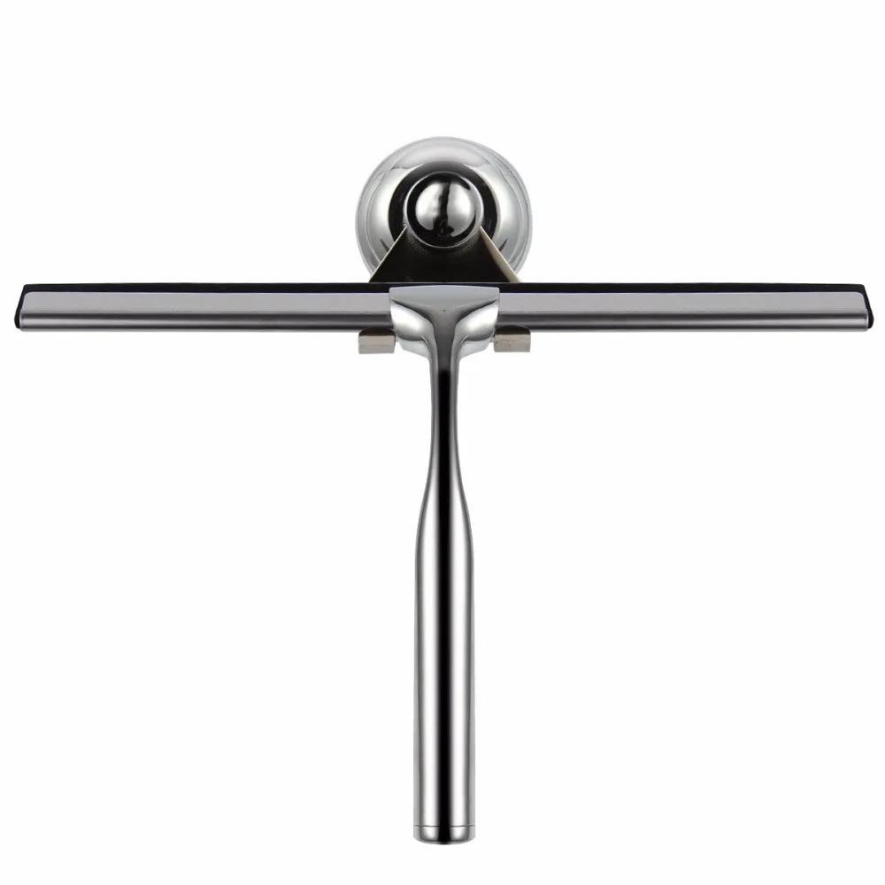 

Glass Window Squeegee Cleaner Shower Bathroom Mirror Rubber Wiper With Suction Hook Water Vapor Removal