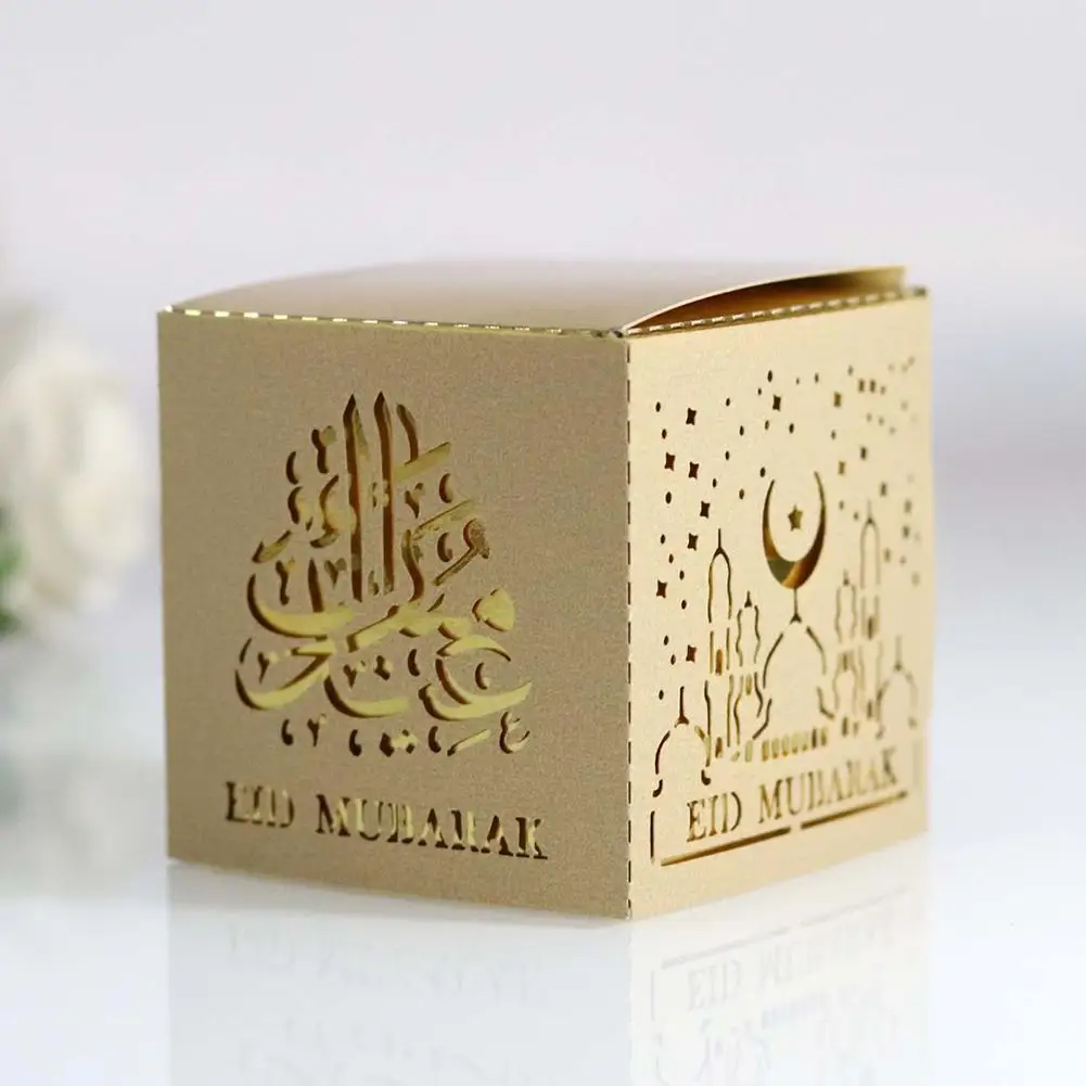 50 шт Eid Мубарак коробка конфет коробки для Рамадана Карима подарочные исламского