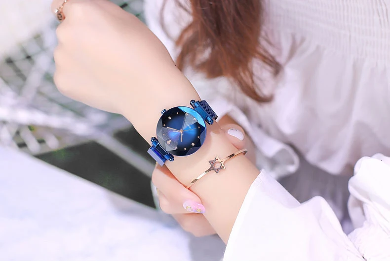 Лидер продаж женские часы с магнитной пряжкой градиентного цвета роскошные женские Геометрическая поверхность кварцевые часы Relogio Feminino