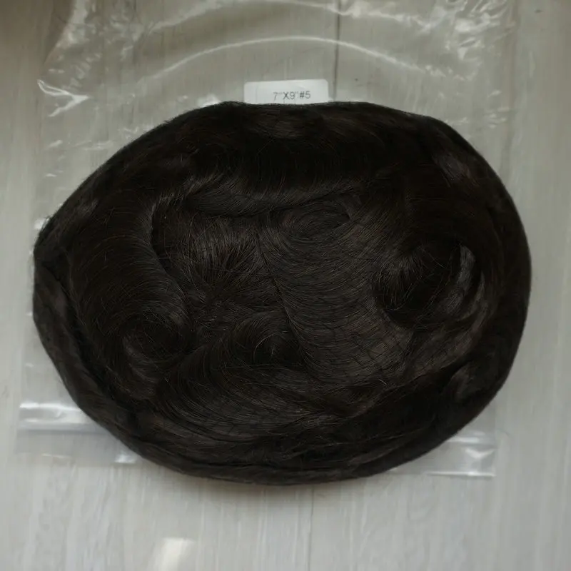 5# Hstonir серый моно кружево человеческие индийские волосы remy парик для мужчин цвет волос H033 - Парик Цвет: 5#