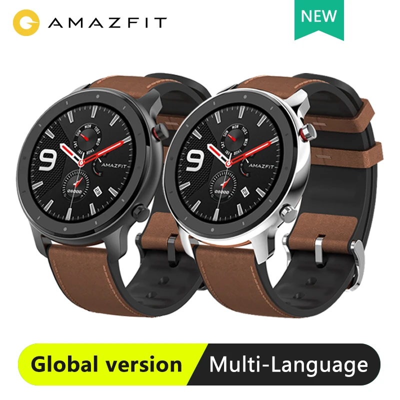 Оригинальные Смарт-часы Amazfit GTR 47 мм 5ATM водонепроницаемые спортивные 24 дня