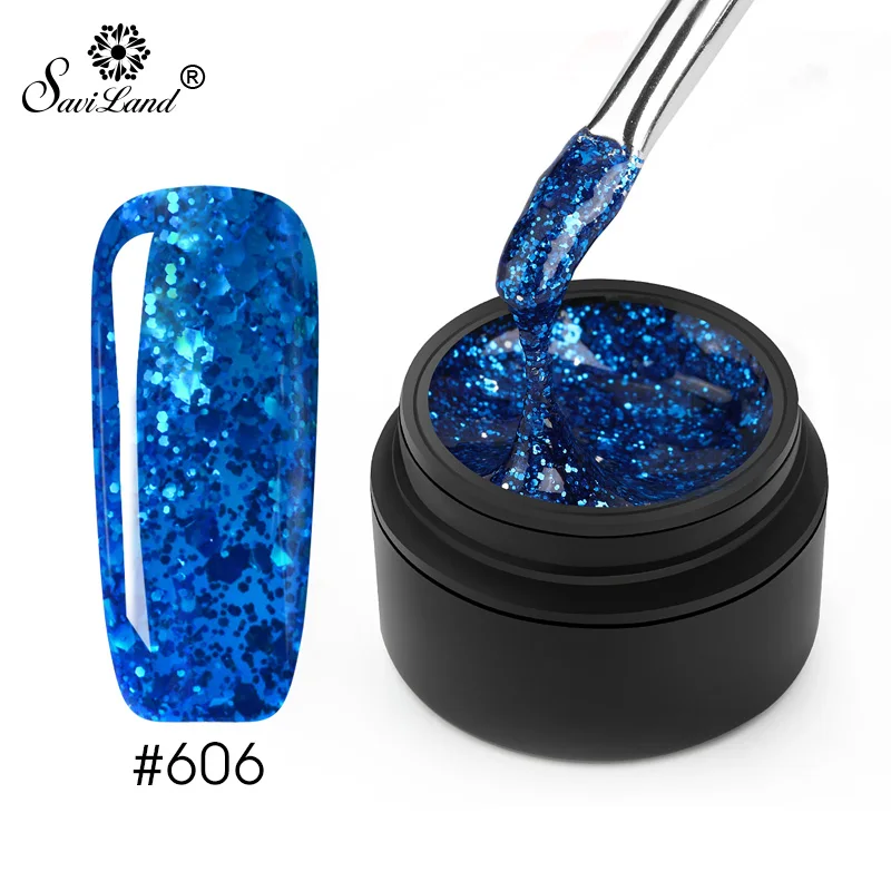 Saviland Блестящий блестящий гель для дизайна ногтей, блестящий 3D бриллиант, 20 цветов, блестящий гель для красок из звездной платины - Цвет: 606