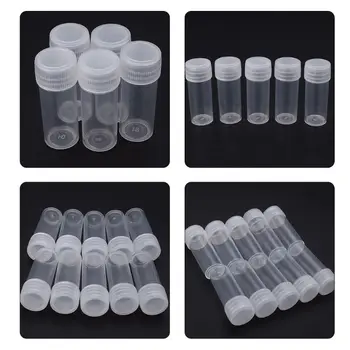 

50 Pcs 5ml Plastic Sample Bottle Small Barrel Test Tube Vials Storage Container 667D