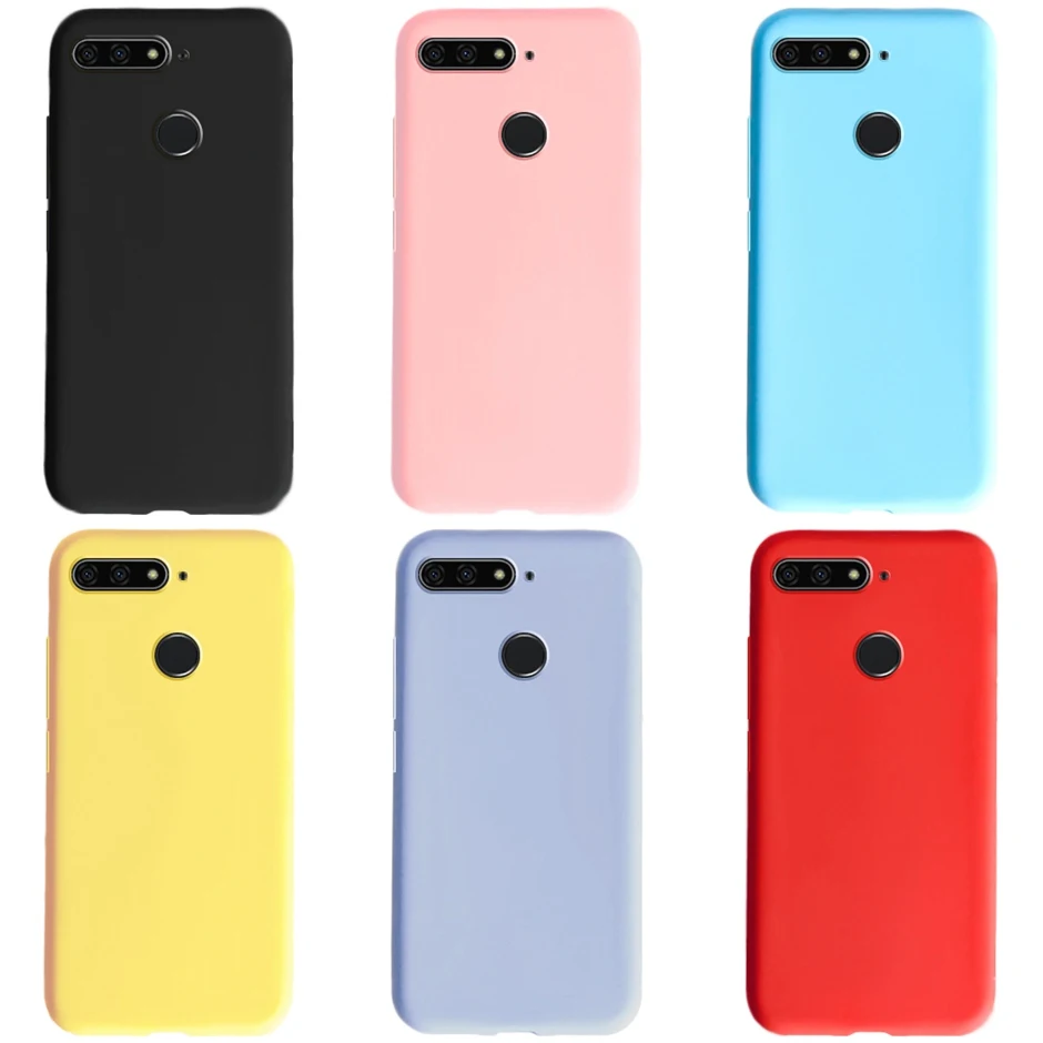 

Candy Color Silicone Case For Huawei Y6 Prime 2018 Honor 7A Pro Cute TPU Back Cover For Huawei Y6 2018 Case Honor 7A Phone Case
