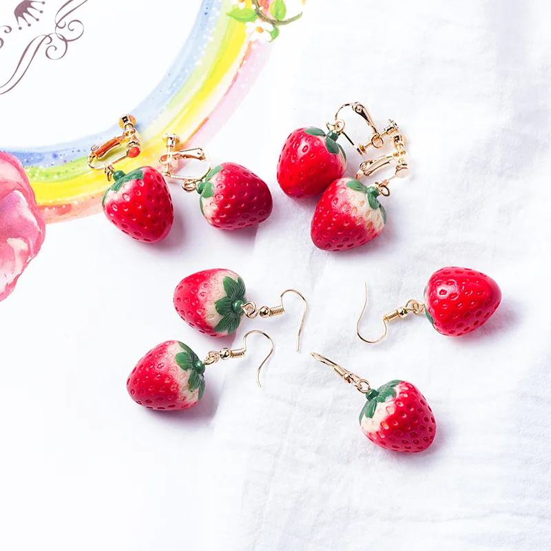 Модные ювелирные изделия девушки женщины новые Фрукты милые причудливые красный