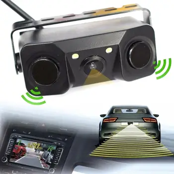 

Driving Cyclic Recorder car Vehicle Camera 3 in 1 Car Rear View Reverse Parking Sensor Detector Buzzer Alarm Car Dash Camera