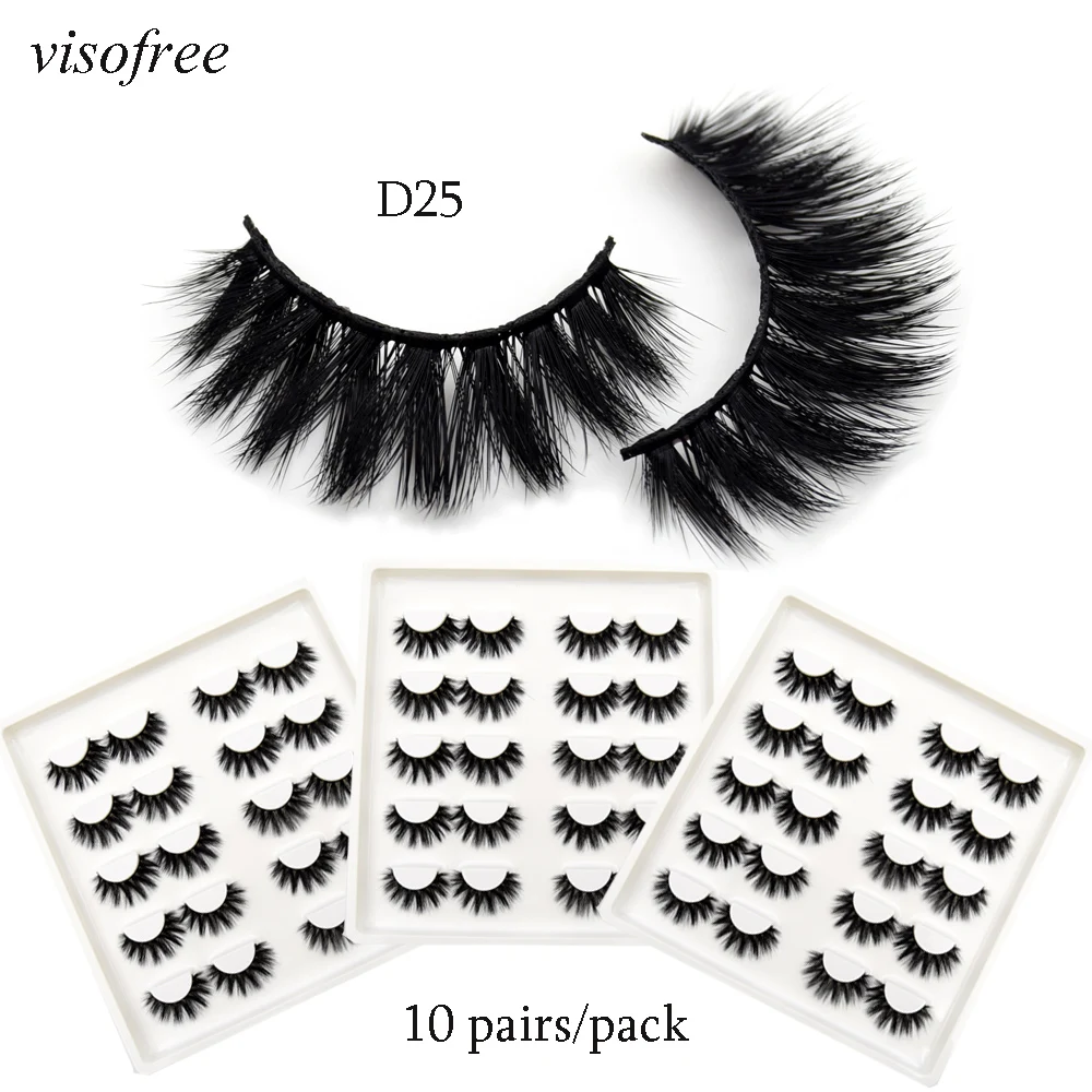 

Visofree 10pairs/pack 3D Lashes Mink Dramatic Long Thick Eyelashes Faux Mink Eye Lashes Makeup false eyelashes Wholesale Eyelash