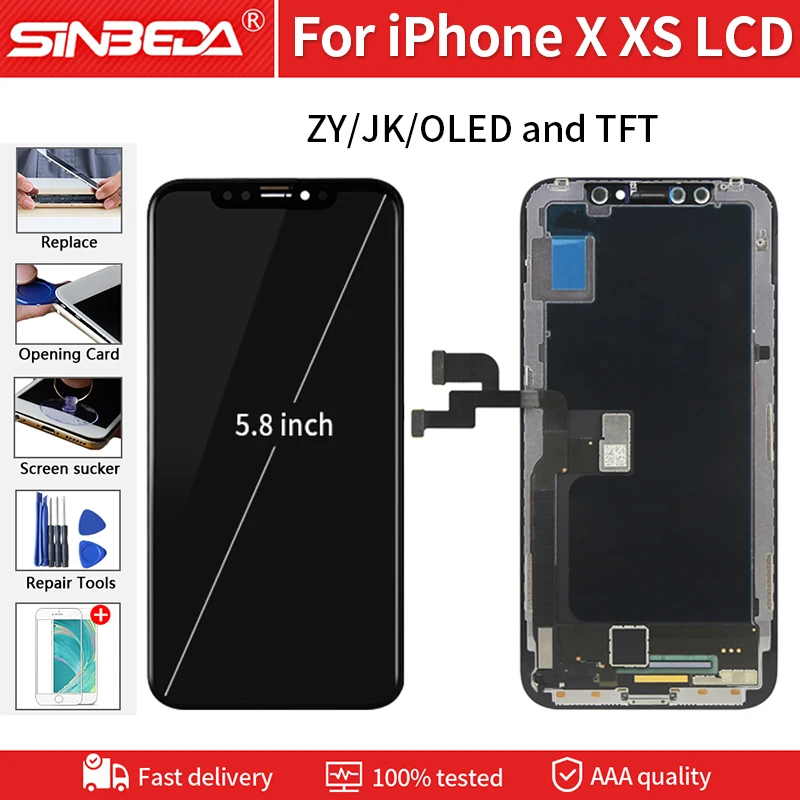 5 8 &quotоригинальное качество для iPhone X XS LCD дисплей с 3D сенсорным экраном дигитайзер