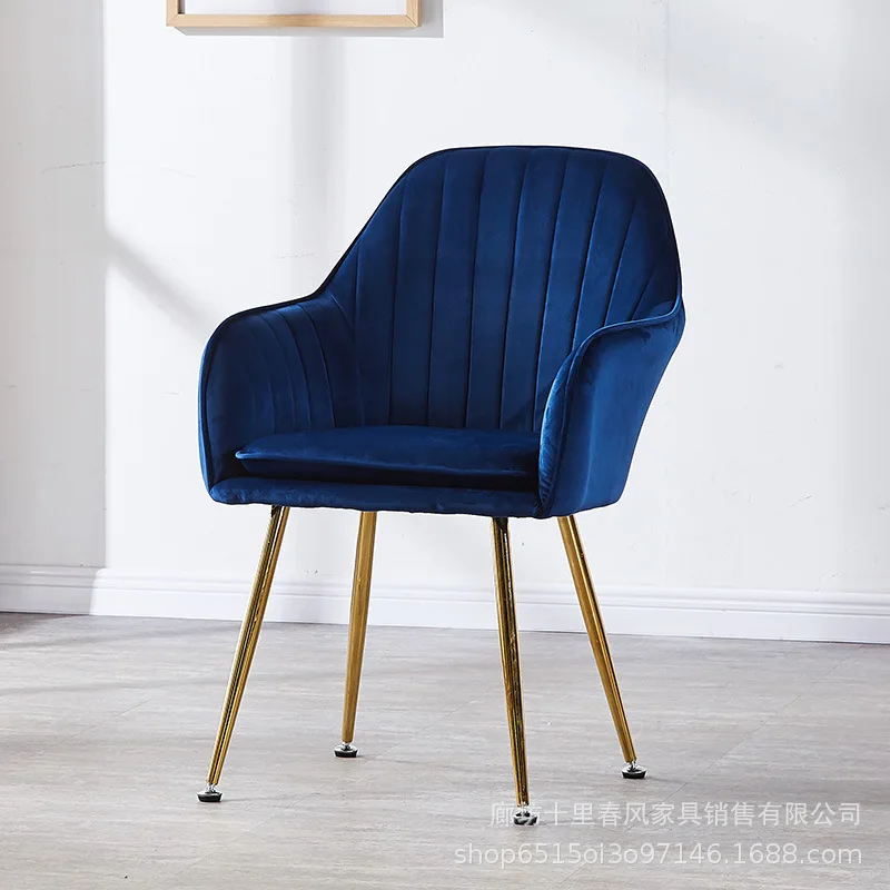 Северный Европейский легкий роскошный стул для столовой домашний бархатный стул обивка мебель для отеля, стул для столовой косметические стулья