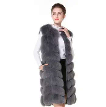 

Real Fur Vest and Coats Fox Fur coats women Natural Fox Fur Vest 90CM Womens Real Fox Fur Vest Long Coat Ship by DHL 5 days