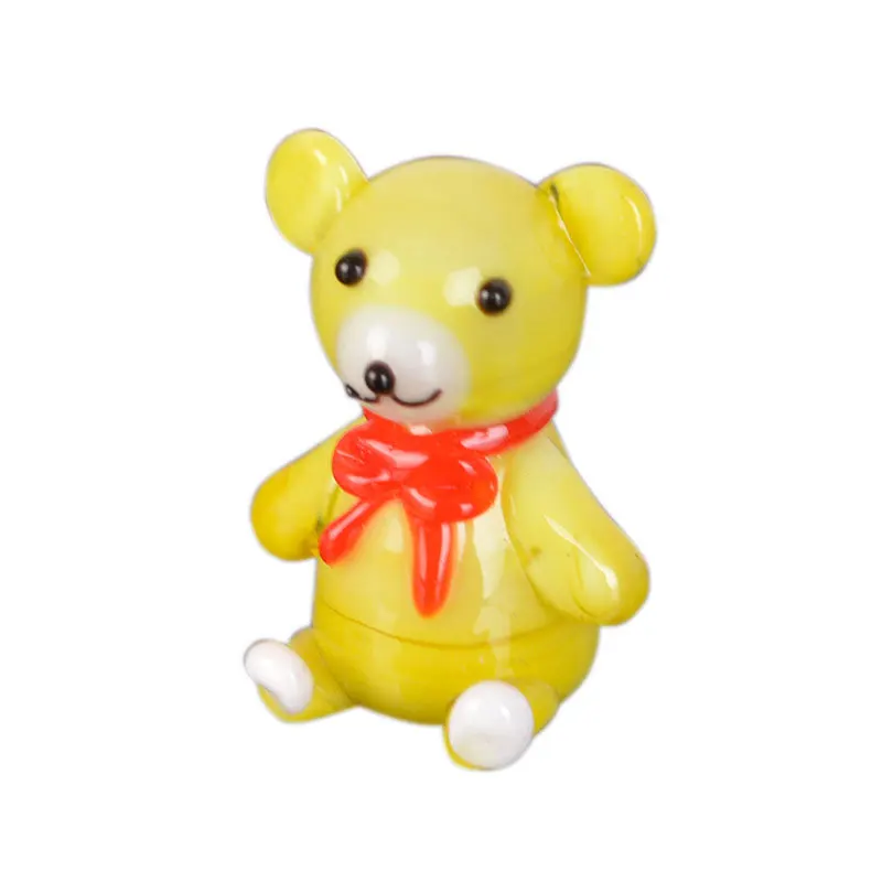 

Crystal Glass Bear Animal Figurines Ornament Hand Blown Sweet Heart Miniatures Paperweight Valentine's Day gifts Home Decor