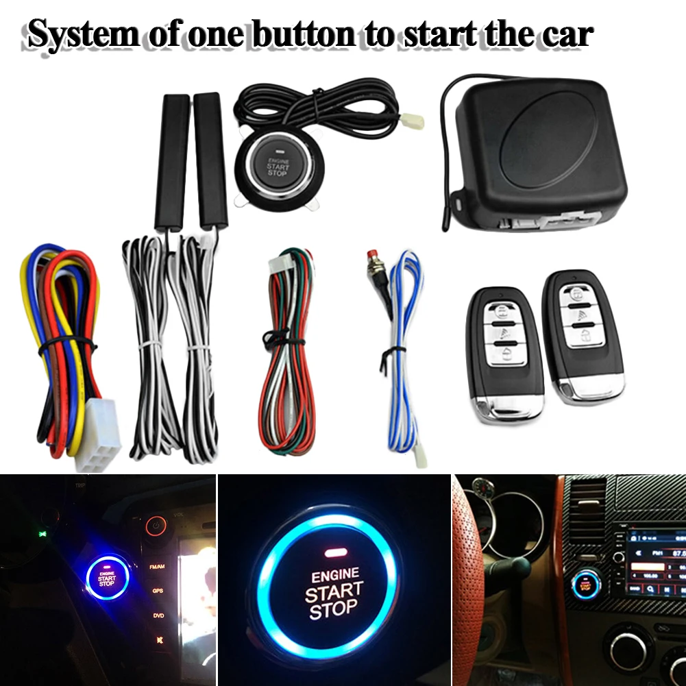 12V Auto Car Keyless Entry Start System One Start Stop Engine Push