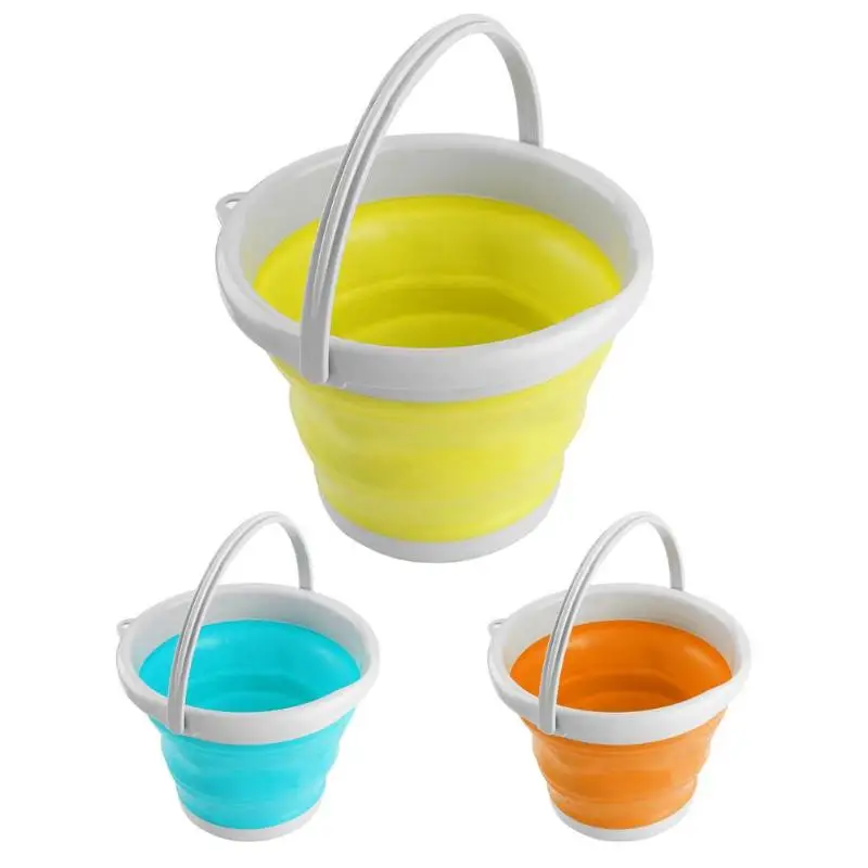 

Home 5L Portable Collapsible Fishing Folding Bucket Outdoor Thick Silicone Car Wash Fishing Supplies Bucket