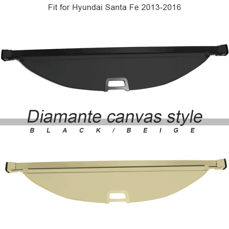 DAYKET Voiture Étagère Arrière Rétractable De Coffre pour Hyundai Santa Fe  Sports 2017 2018, Cache-Bagages Couverture Confidentialité Cargaison Housse