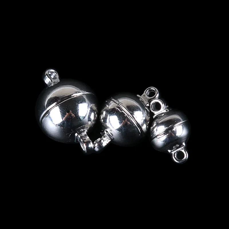 

10 Set Metal 6/8/10/12mm Round Ball Strong Magnetic Clasps Hooks Fit DIY Bracelets Necklace End Clasp Connectors Jewelry Making