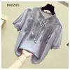 Plus Size Shirt Simple White Pink Tops Women Short Sleeve Lace Chiffon Blouses Casual Summer Shirts Korean Clothes Blusas Mujer ► Photo 2/6
