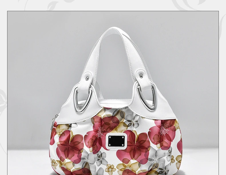 2022 Fashion Women Shoulder Bags Printed Flowers Ladies Messenger Bag Designer Luxury Brand High Quality Leather Ladies Handbag