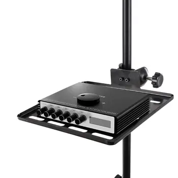 

Black Sound Card Tray Live Broadcast Microphone Rack Stand Phone Clip Holder with Free Regulating Clamp Storage Shelf