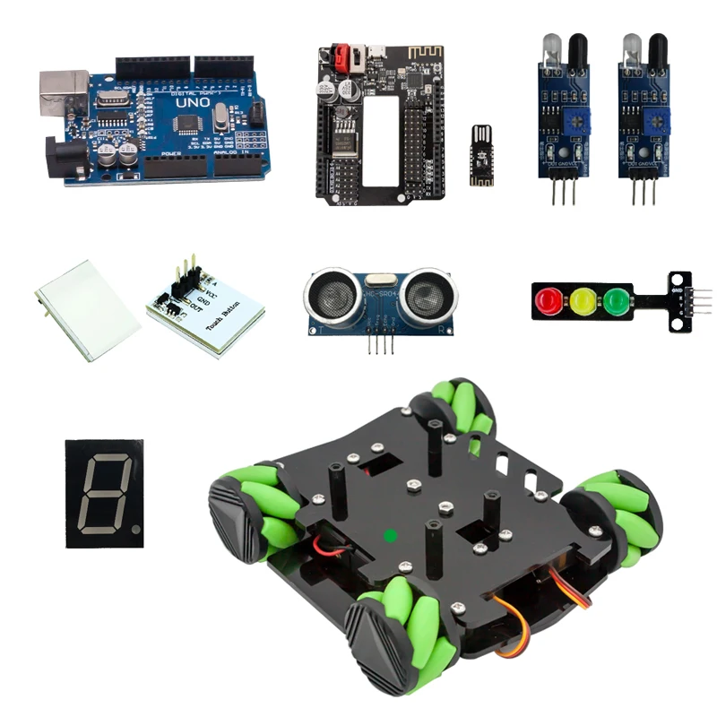  DIY Obstacle Avoidance Smart Programmable Robot Car Educational Toy Gift Learning Kit With Mecanum  - 4000504976570